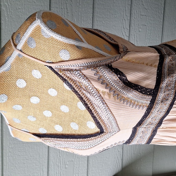 Anthropologie Robin Embroidered Spaghetti Strap Tiered Boho Maxi Dress Size 8 - Picture 6 of 16